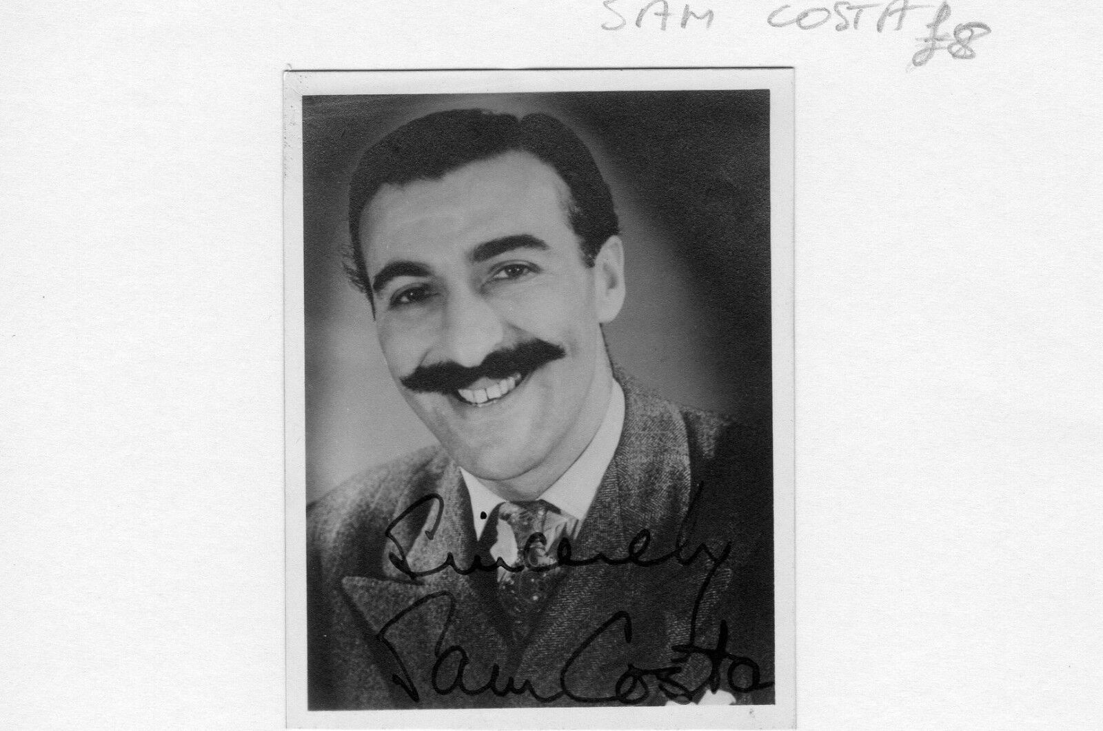 SAM COSTA AUTOGRAPH, 1930s BAND SINGER, RADIO DJ