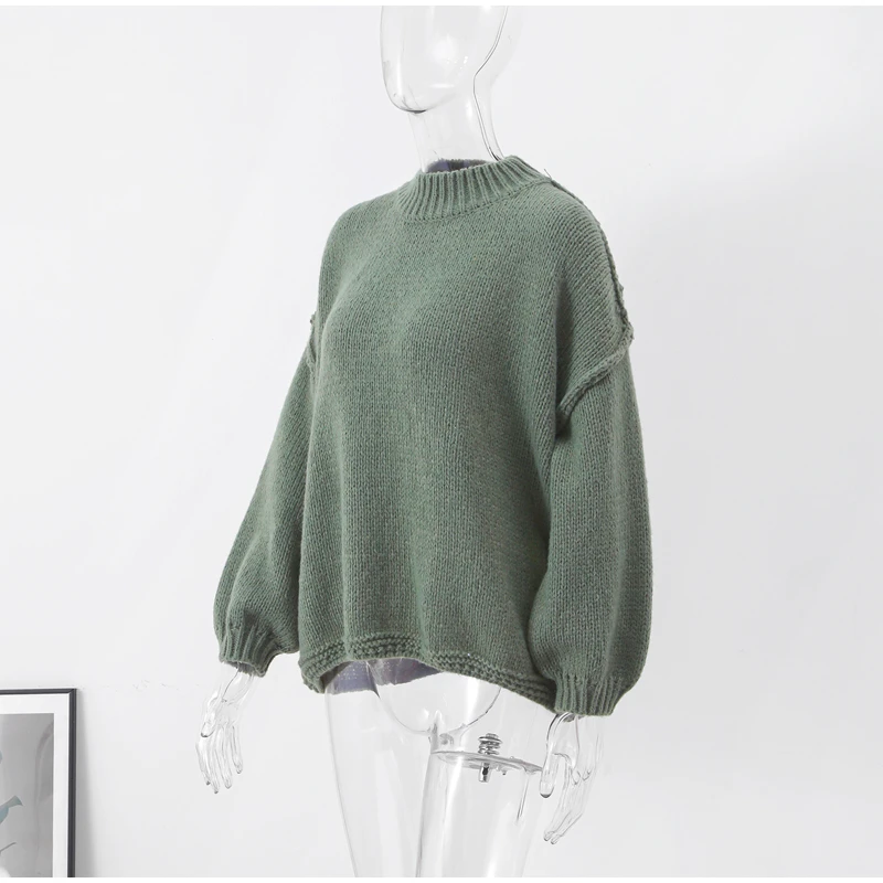 Ootddress Autumn 2025 Knit Sweater Pullover Female Loose Turtleneck Casual Patchwork Oversized Sweater Knitwear High Street Pullover