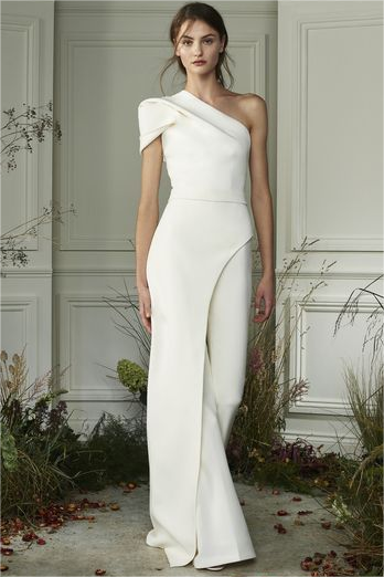 Lvs&Broner Chic White One Shoulder Sleeveless High Waist Wid-Leg Jumpsuit