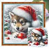 Christmas Dog-11CT Stamped Cross Stitch 40*40cm/15.75*15.75in