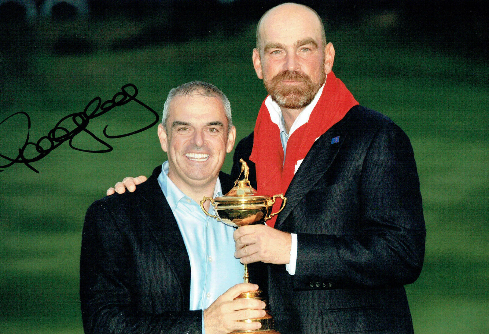 Paul McGINLEY SIGNED AUTOGRAPH Photo Poster painting with Thomas BJORN AFTAL COA Ryder Cup Golf