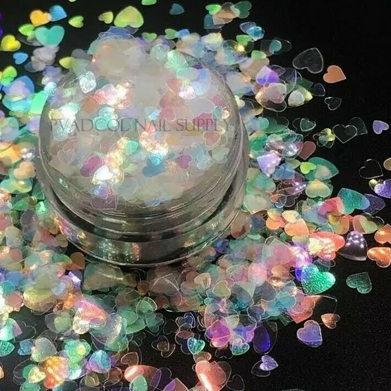 Holographic Glitter Laser Sequins Flakes Nail Dust Powder Glitters Snowflower Maple Leaf Pailliette Pigment Nail Art Decorations-Nail Inspo
