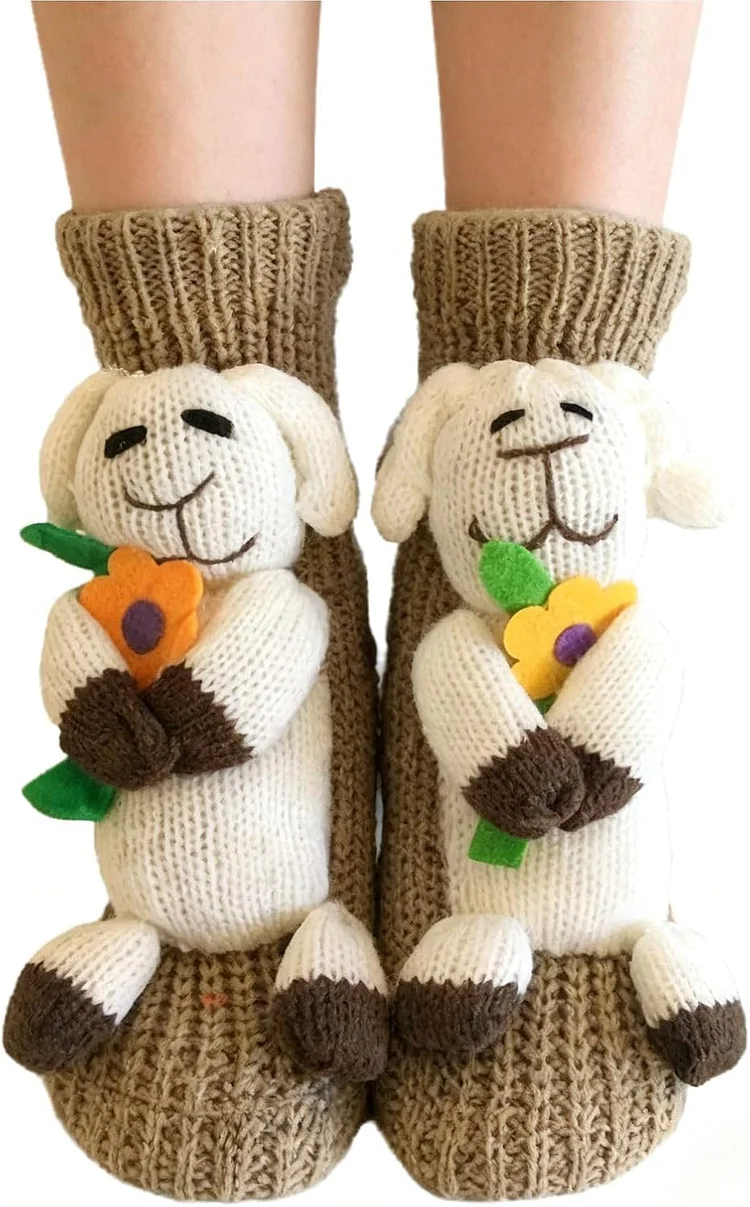 3D Knit Animal Socks, Warm and Cozy with Adorable 3D Designs, 2025 New Cozy Winter Outfits for Your Family