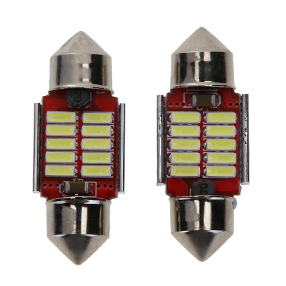 

2pcs 4014 12SMD 12V White LED Car Reading Light License Plate Light Bulbs, 501 Original