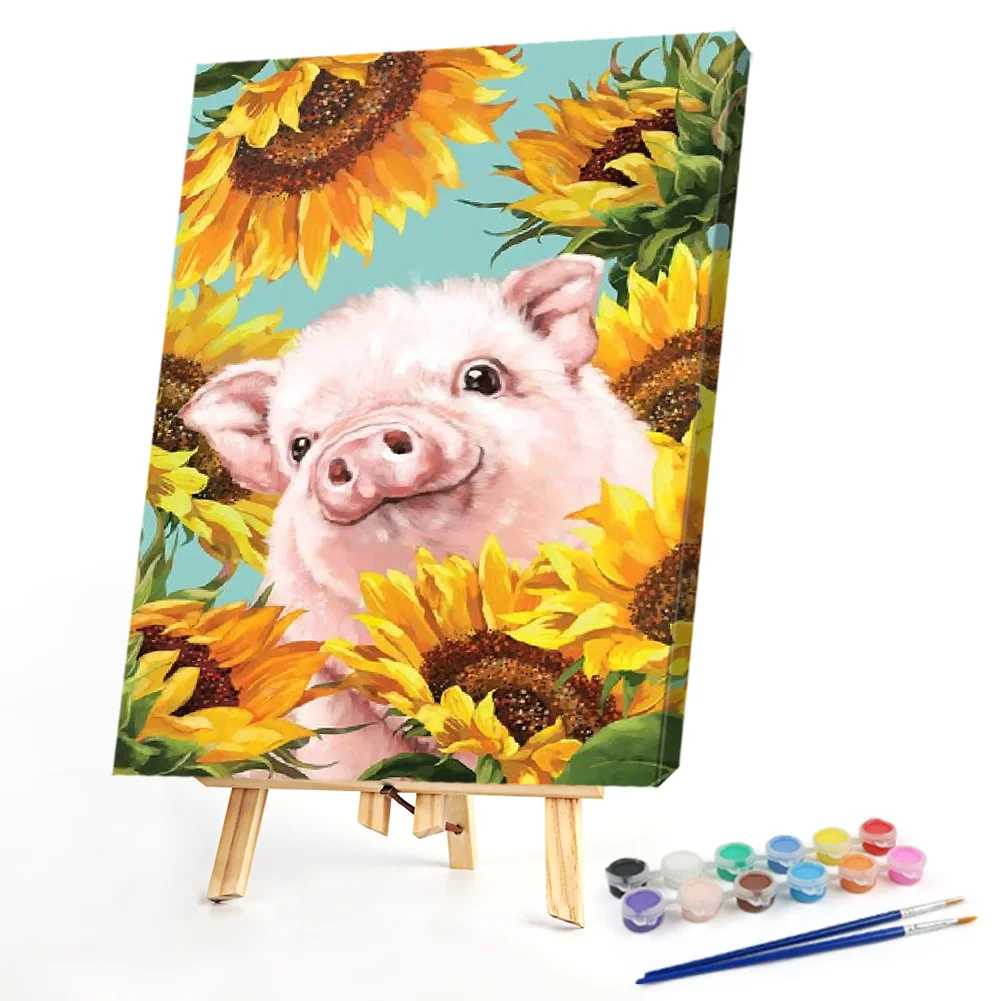 Sunflower Pig - Paint By Numbers(40*50CM)
