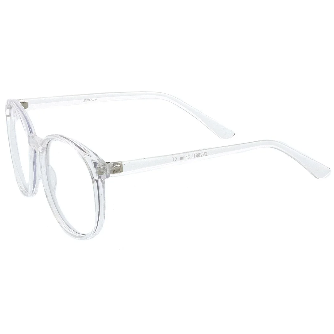 Classic P3 Horn Rimmed Clear Lens Round Eyeglasses 53mm