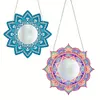 2pcs/set DIY Flowers Hanging Mirror Diamond Art Wall Door Decoration Kit