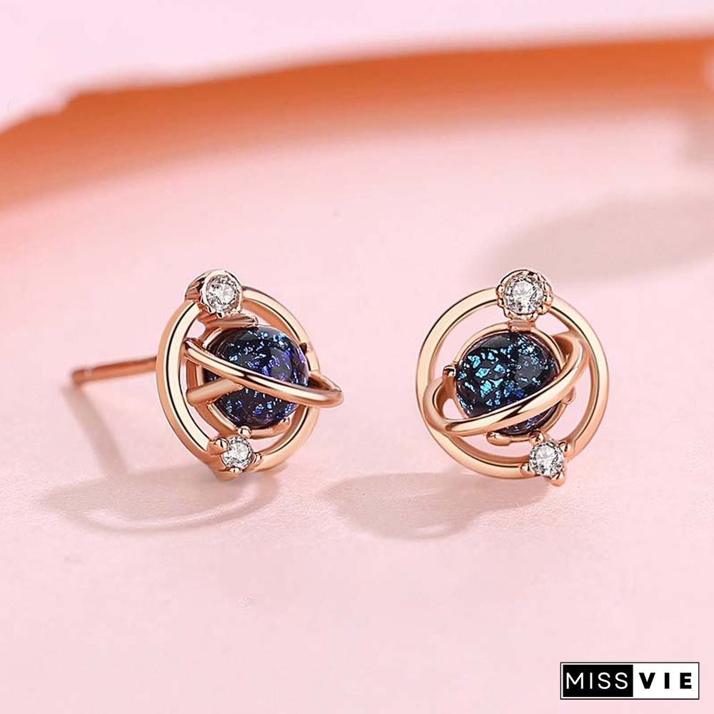 Star Crystal 925 Sterling Silver Stud Earrings