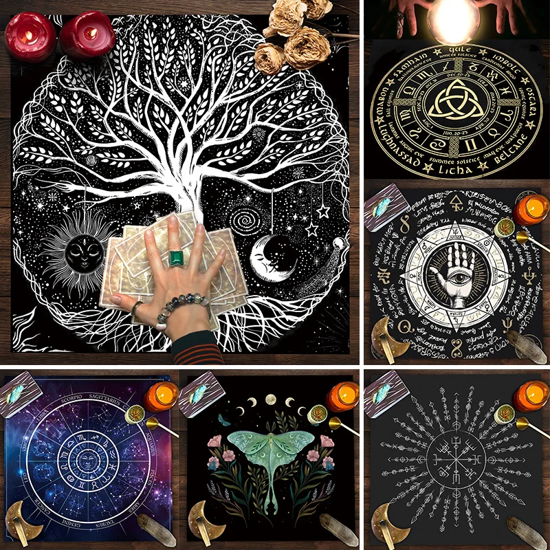 Mandala Tree of Life Butterfly Flower Sea Tarot Tablecloth
