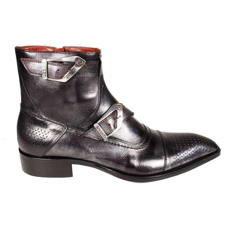 mens leather buckle boots