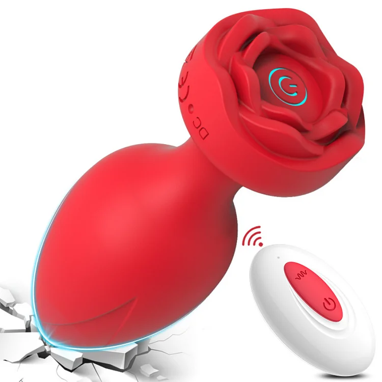 Rose Vibration Anal Plug Wireless Remote Control Egg Jumping Fun Supplies