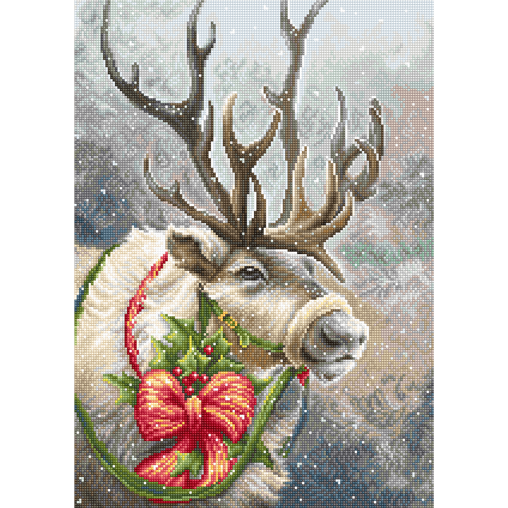 

Elk in Snow - 11CT Stamped Cross Stitch - 40*56CM, 501 Original