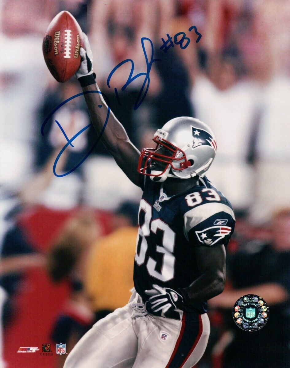 Deion Branch Signed Autographed 8X10 Photo Poster painting Patriots First Touchdown Image w/COA