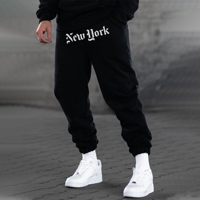 New York print casual track pants