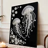 (30x40cm)Jellyfish DIY Pearl Painting Framed Grape Handmade Pearl Material Art Kit Living Room Decor