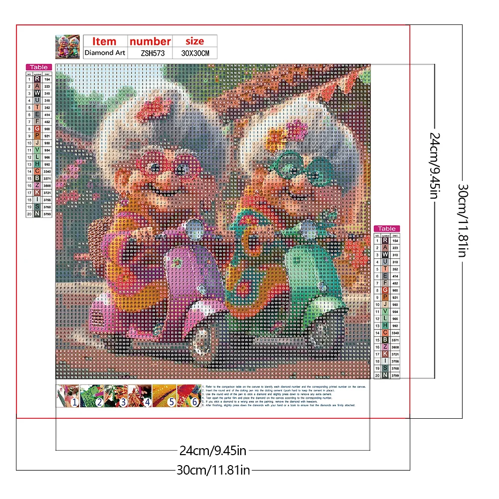 4pcs/Set Diamond Painting - Full Round Drill - Grandma(Canvas|30*30cm)