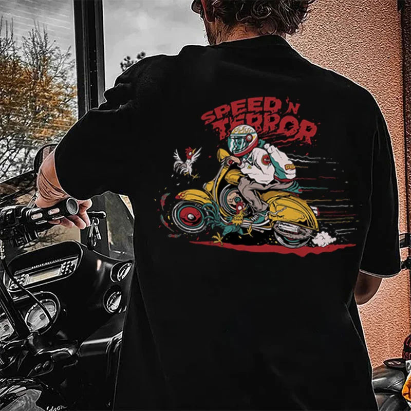 SPEED AND TERROR Black Print T-Shirt