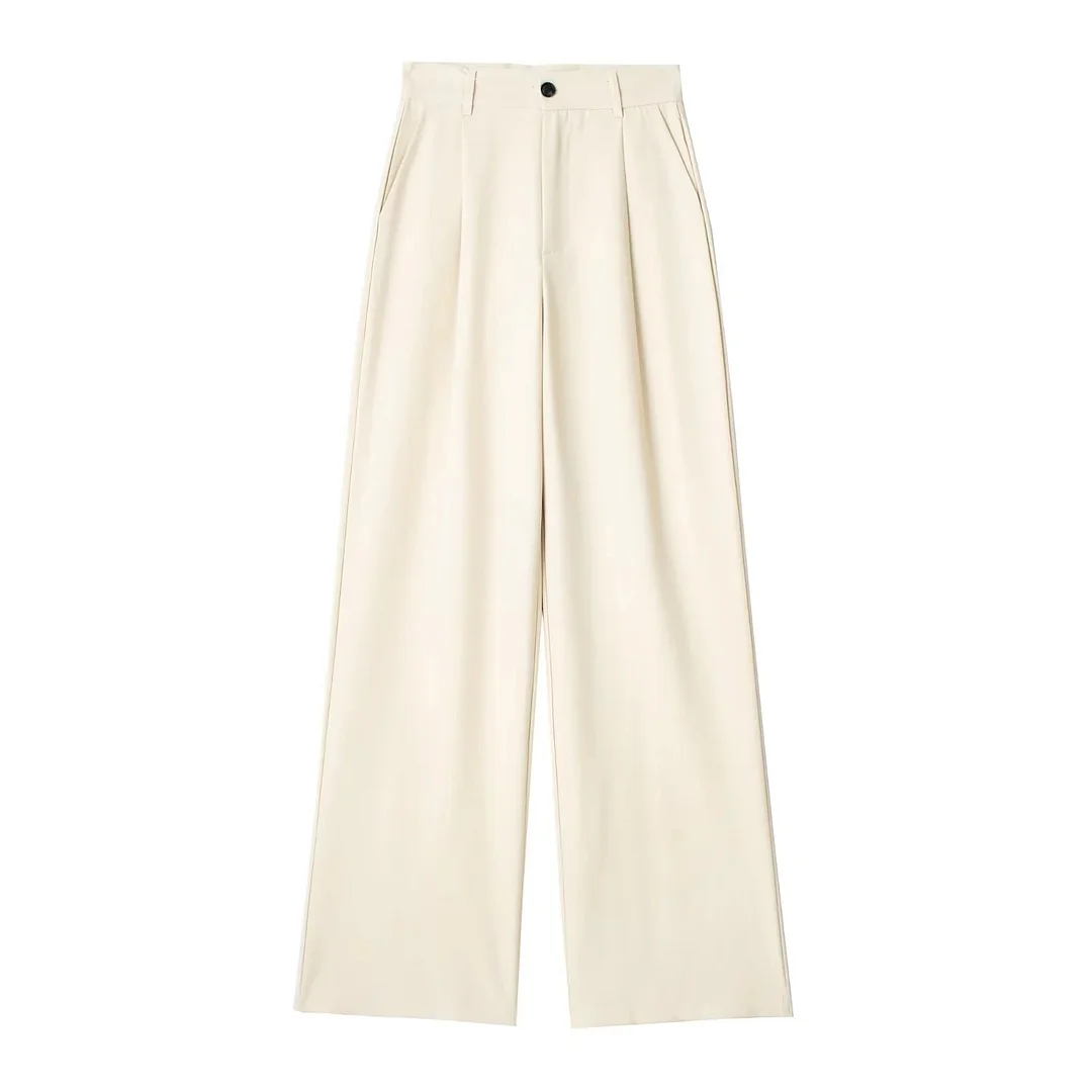 Nigikala Nigikala And Autumn 2025 New Women's Front Folded High-Waisted Trousers Casual Trousers Women A67231