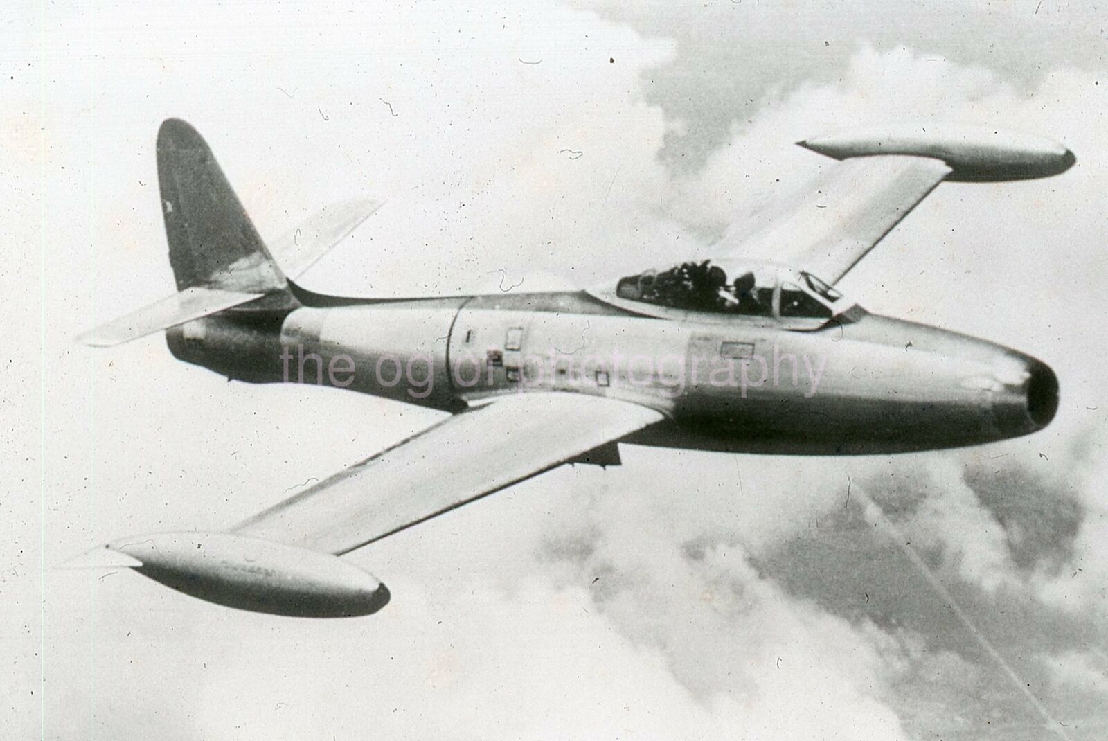 F-84 35mm FOUND bw SLIDE Original MILITARY AVIATION Photo Poster painting Transparency 13 T 19B