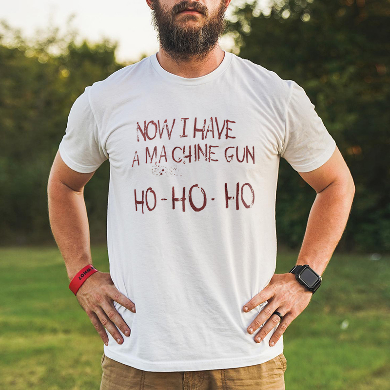 Now I Have A Machine Gun Printed Men's T-shirt - Livereid