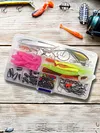 115pcs Fishing Lure Kit Soft and Hard Bait Jig Hooks Sinker Weights Gift for Men