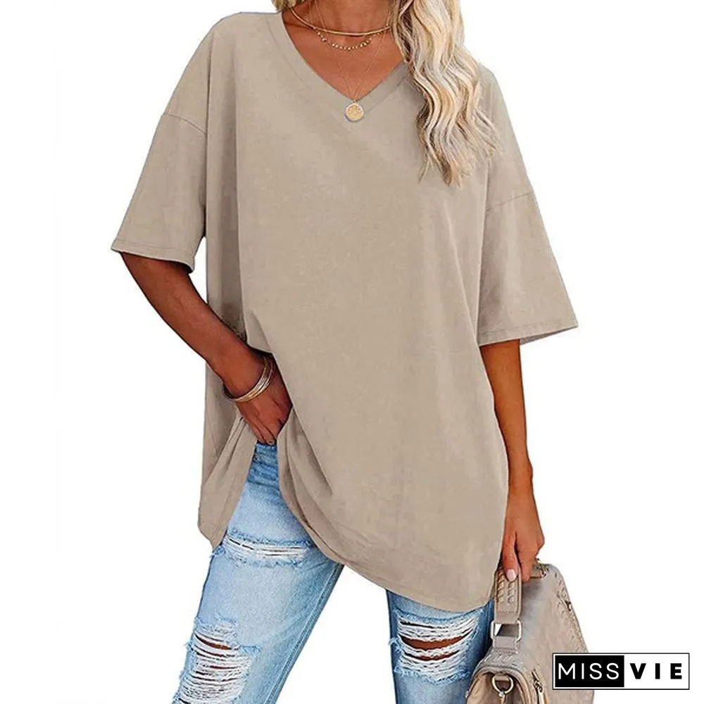 XS-8XL Spring Summer Tops Plus Size Fashion Clothes Womens Casual Short Sleeve Tee Shirts