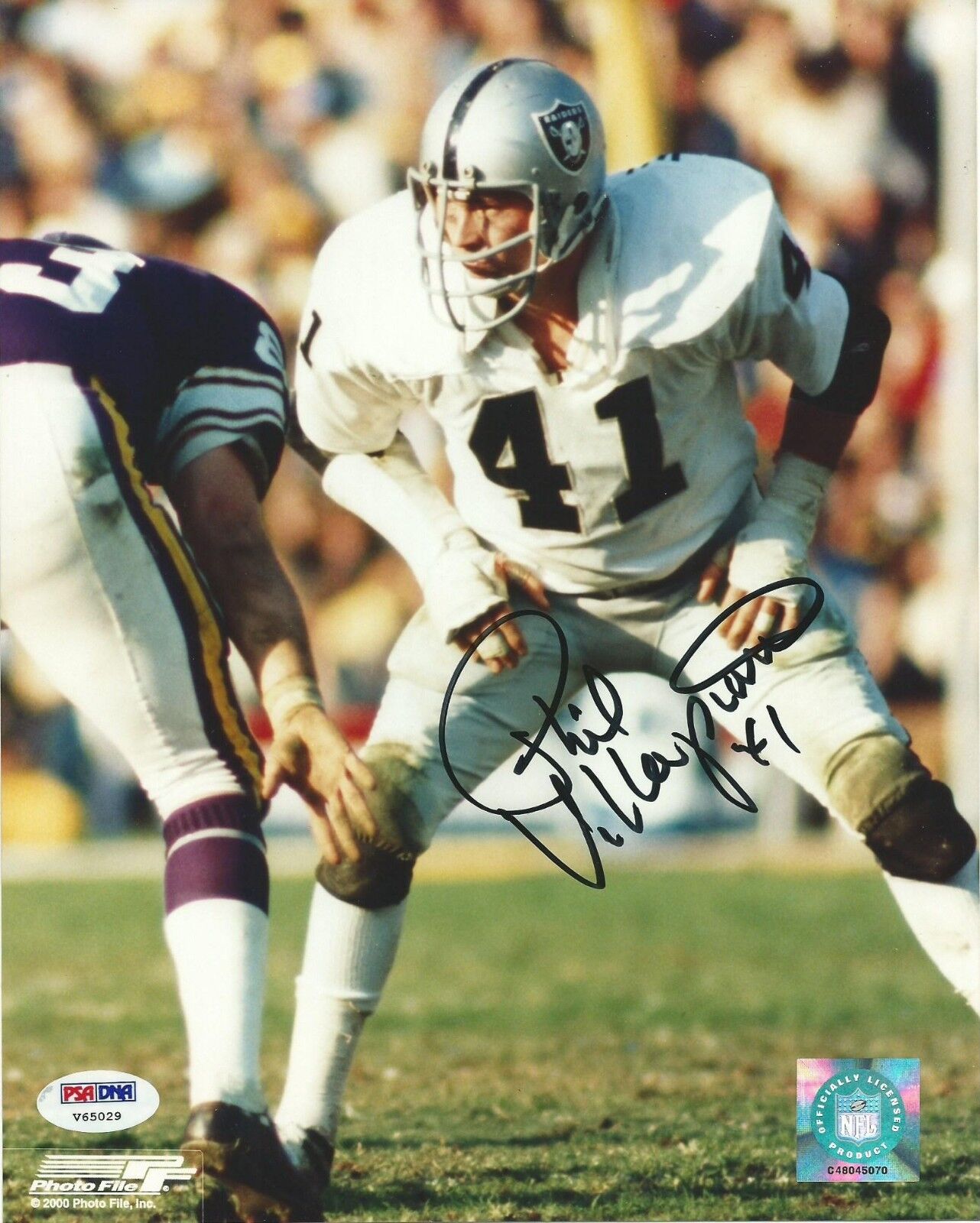 Phil Villapiano Signed Raiders 8x10 Photo Poster painting PSA/DNA COA Picture Auto Super Bowl XI