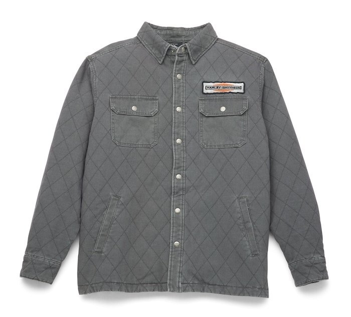 Men's Stacked Logo Quilted Shirt Jacket