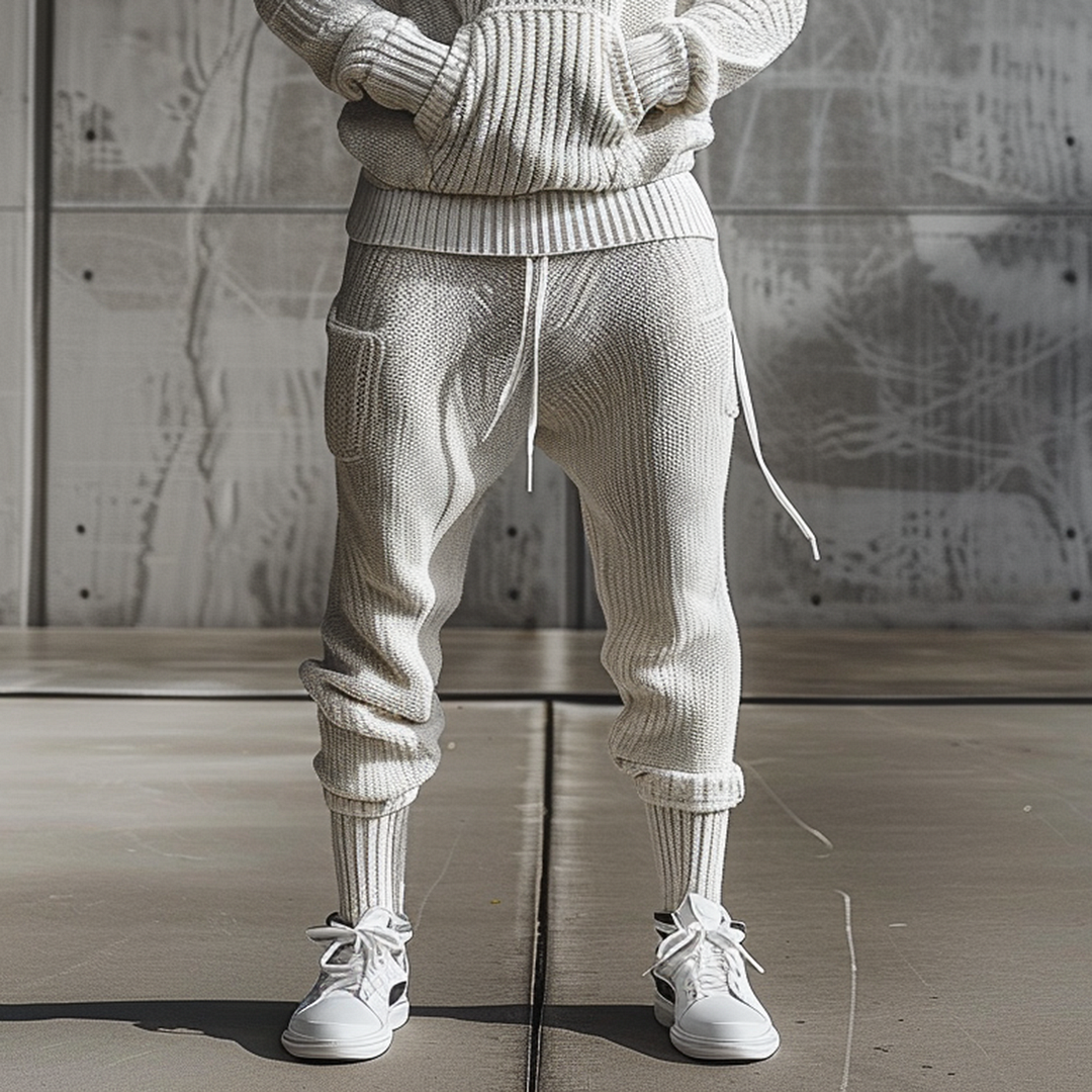 Men's Knitted Hooded Long Sleeve Comfort Suit-inspireuse