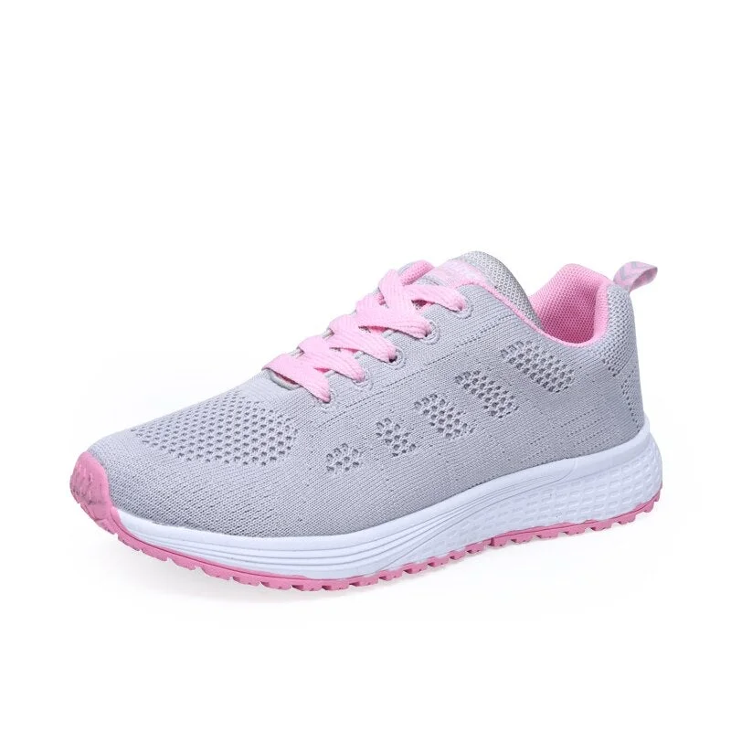 Breathable Mesh Flat Shoes For Women Fashion Casual Sneakers Trainers Ladies Flats Platform Shoes