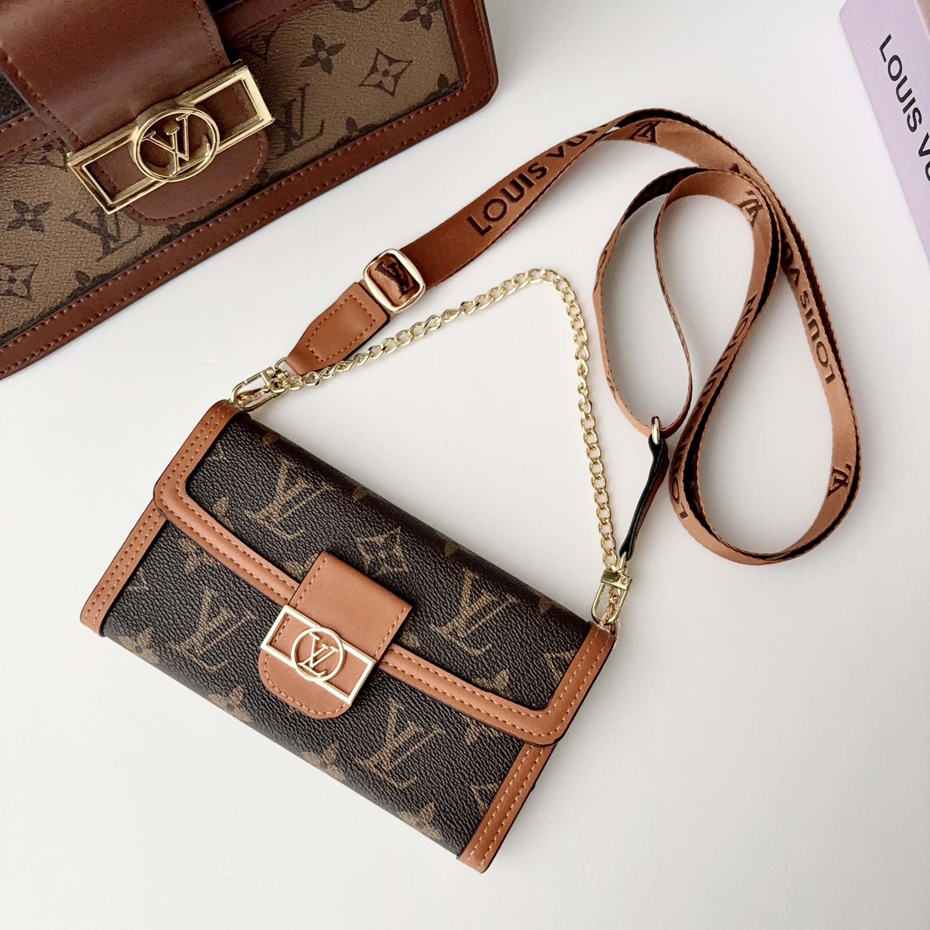 Louis Vuitton Dauphine Crossbody Phone Bag | Luxury Monogram Wallet Case for iPhone