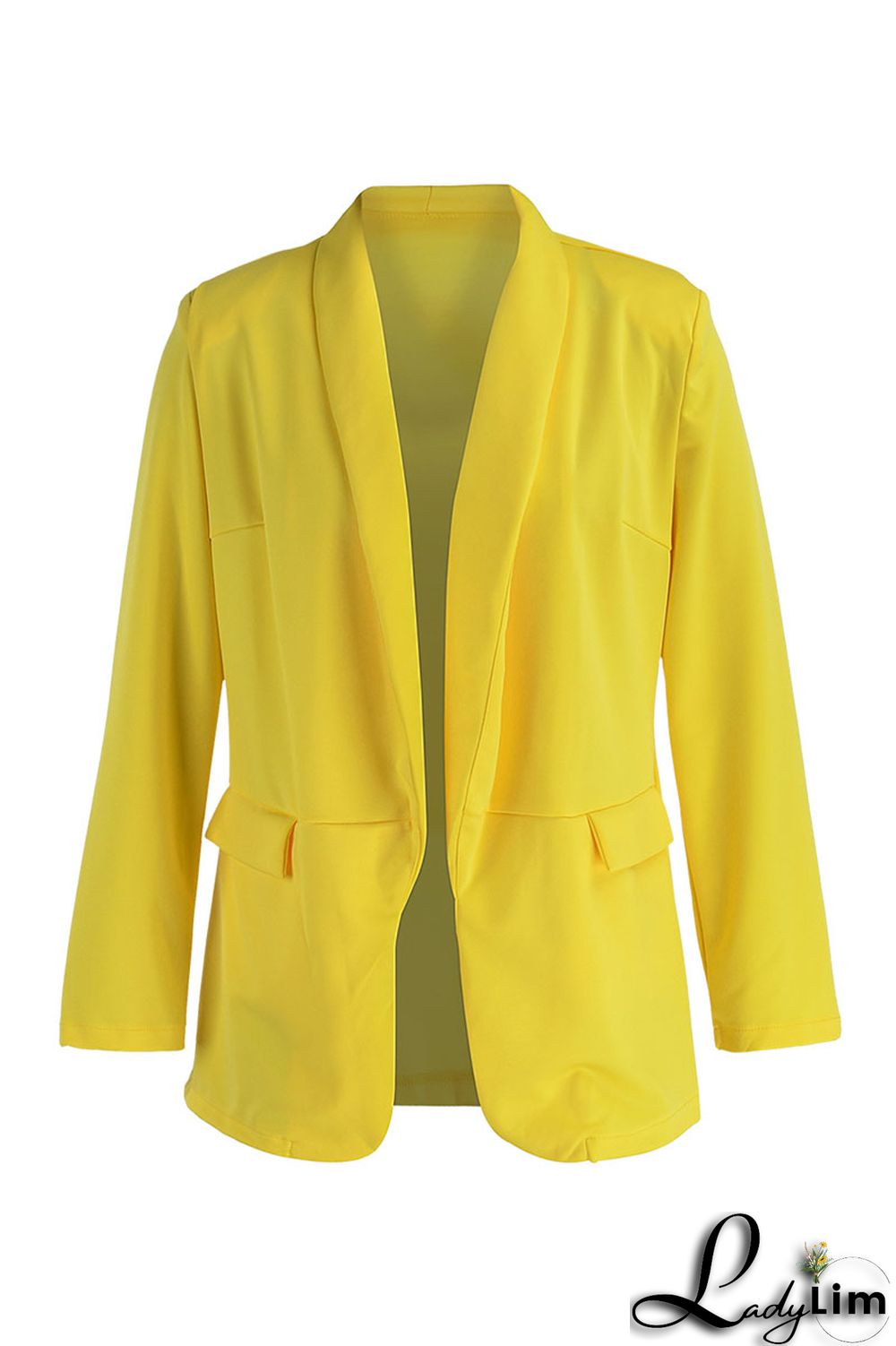 Green Fashion Casual Solid Patchwork Cardigan Turn-back Collar Outerwear