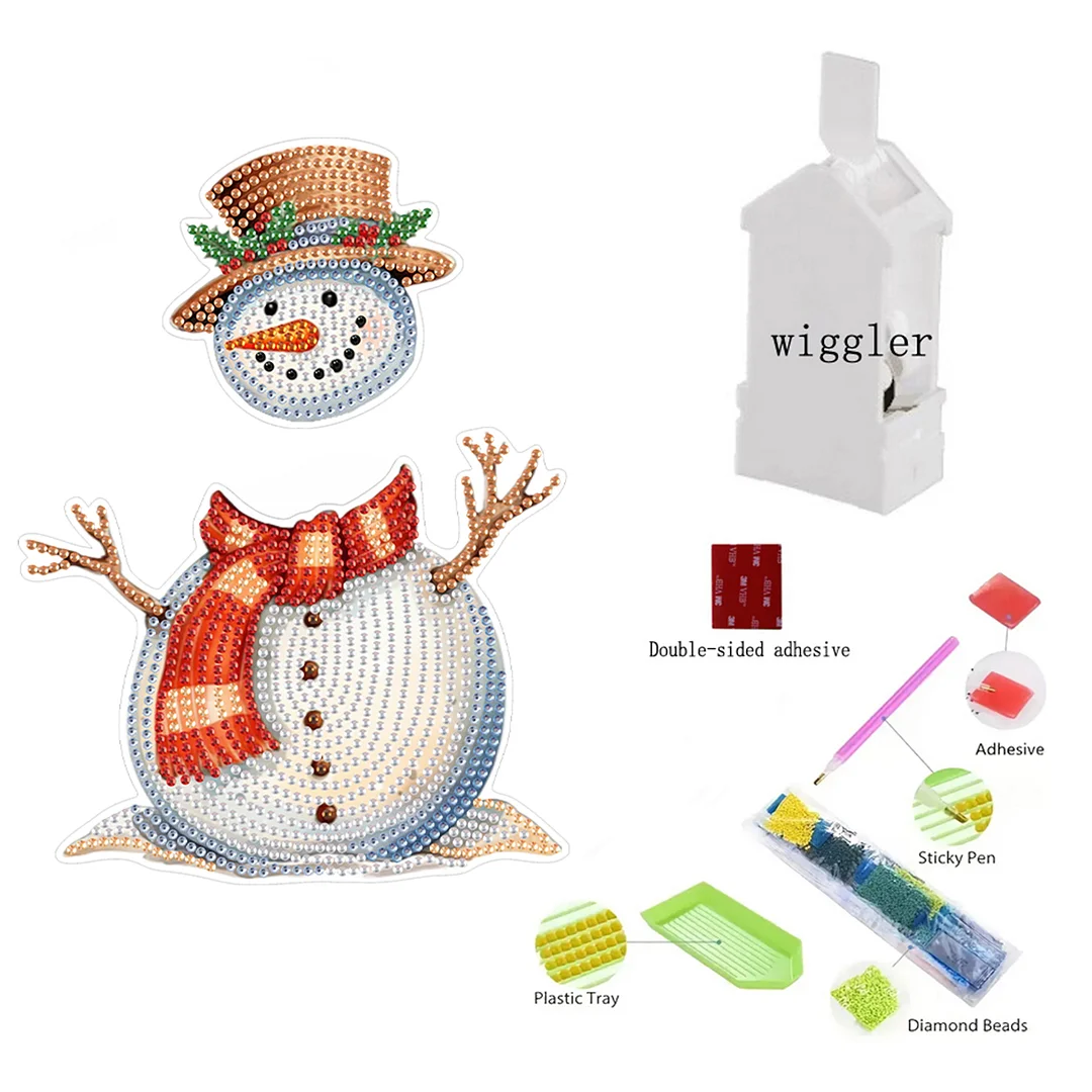Snowman DIY Acrylic Shaking Head 5D DIY Diamond Art Tabletop Ornament Home Decor