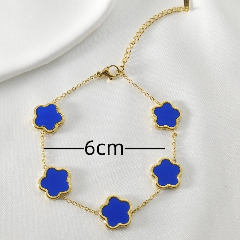 Elegant Minimalist Commute Flower 304 Stainless Steel Bracelets In Bulk