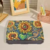 (US Local)Diamond Painting Storage Box DIY 5D Diamond Painting Jewelry Box (Sunflower)