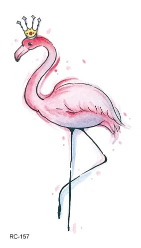 52 Kinds Watercolor Animals Fake Tattoos Temporary Cat Flamingo Wolf Whale Fox Butterfly Waterproof Tatto Stickers Small Size