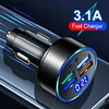 5 Ports Car Charger USB C Car Adapter 15.5W 4USB+Type-C for iPhone for Samsung
