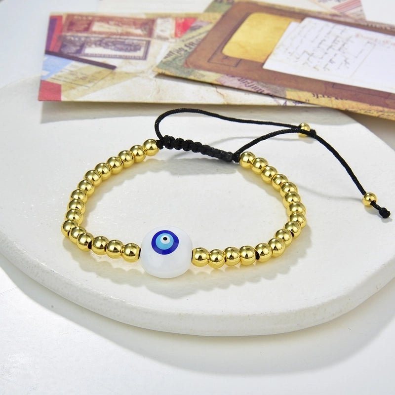 Fashion Devil's Eye Resin Copper Enamel Plating Bracelets 1 Piece