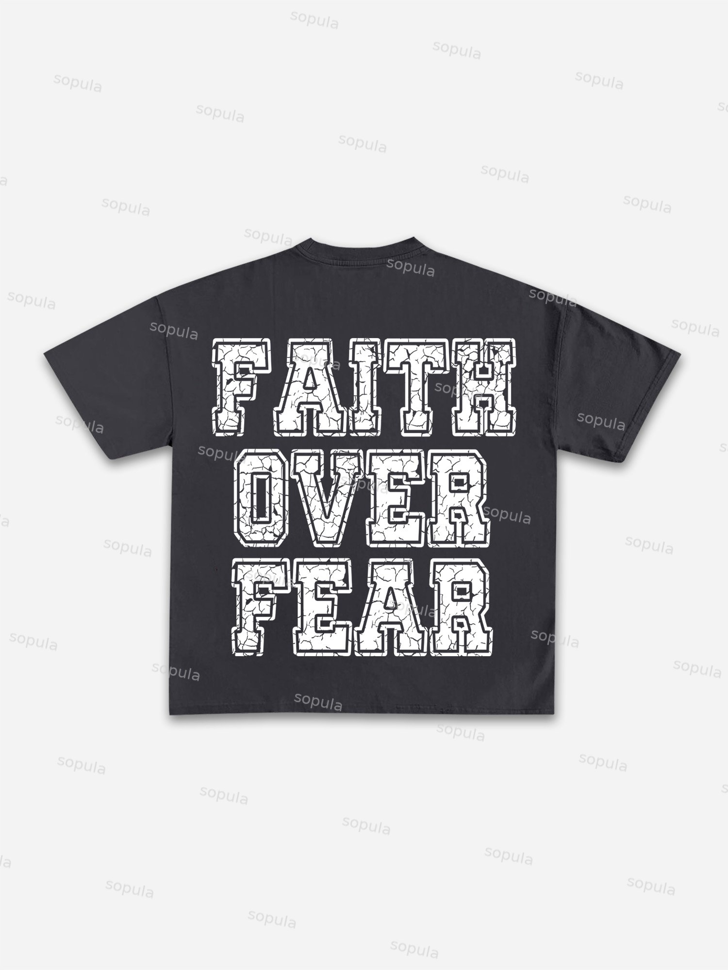 Faith Over Fear Print Cotton T-shirt - Sopula｜Premium Graphic Tees & Graphic Clothing