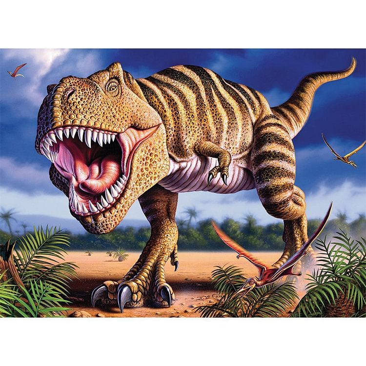 Peinture de diamant - rond complet - dinosaure de t.rex