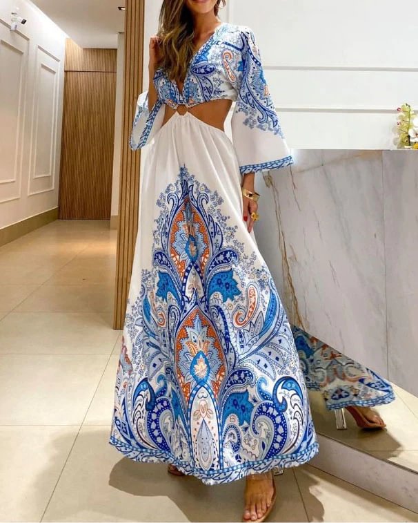 printed cutout dress
