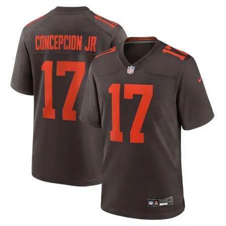 Men's Cleveland Browns #17 KC Concepcion Brown 2026 NFL Draft Game Jersey AQGM
