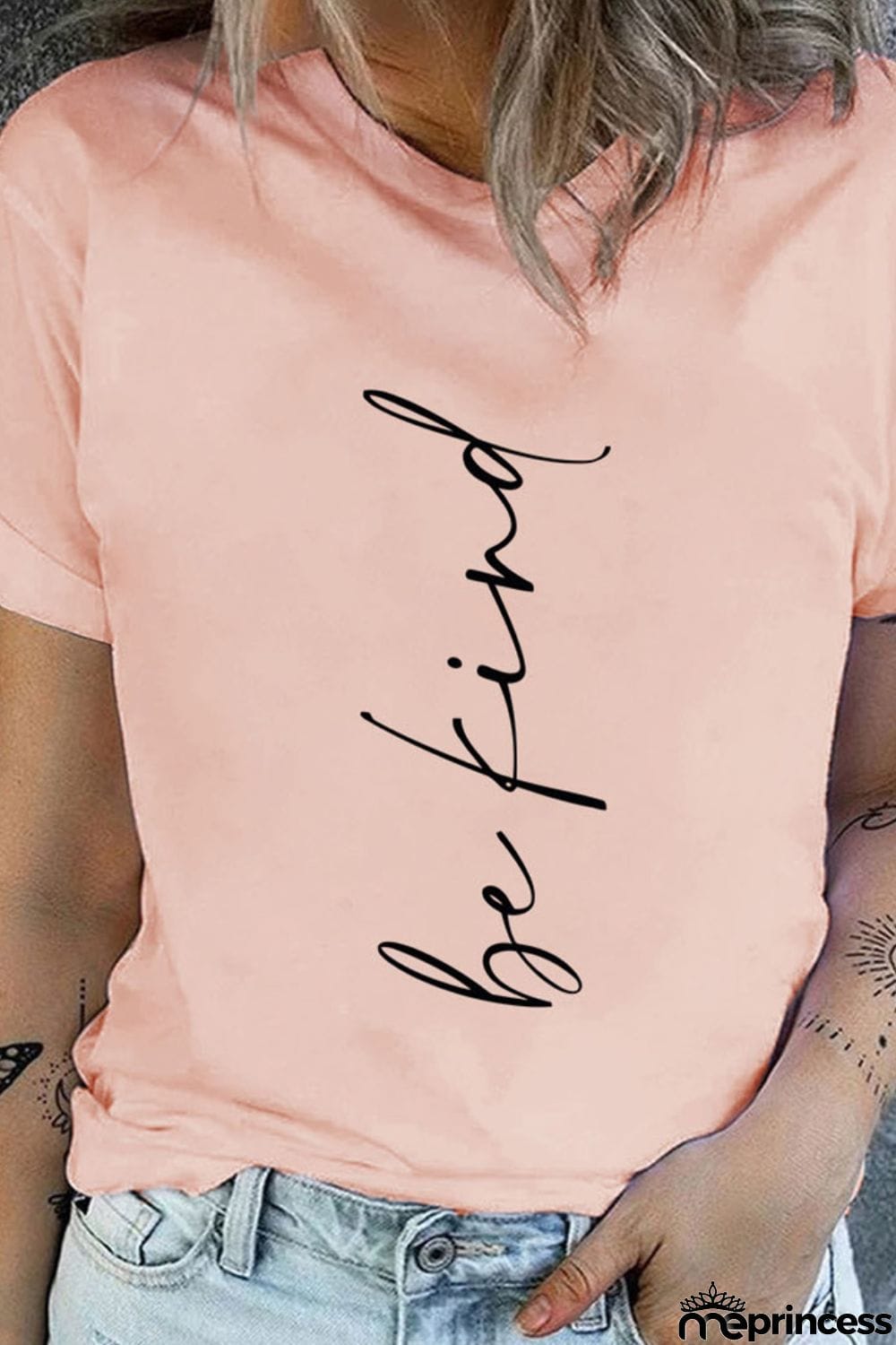 BE KIND Graphic Round Neck Short Sleeve Tee