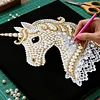 DIY Pearl Painting Unicorn for Home Decor with Frame(25x25cm)
