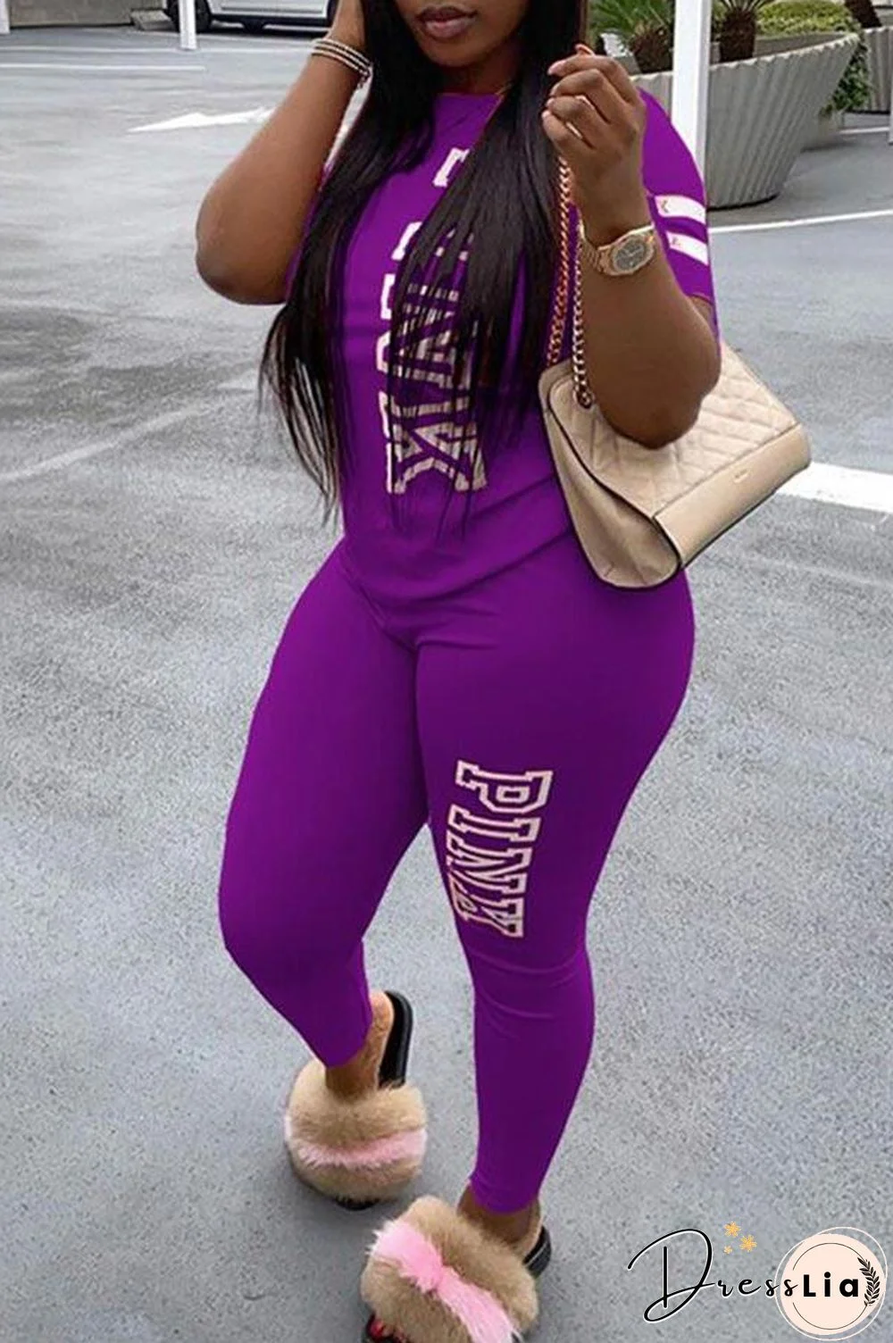 Casual Sport Letter Printed Set