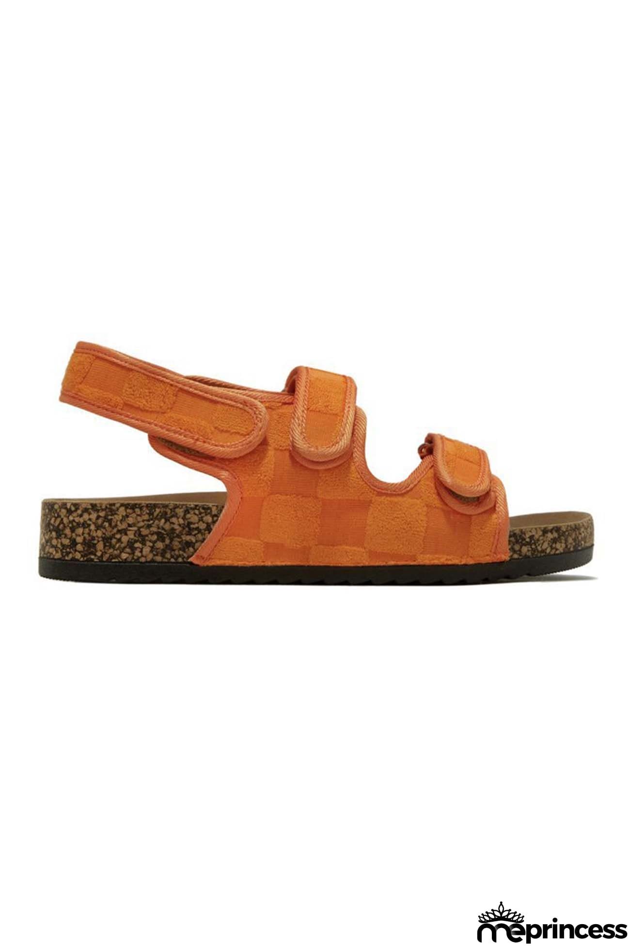 Solid Color Velcro Straps Flatform Sandals