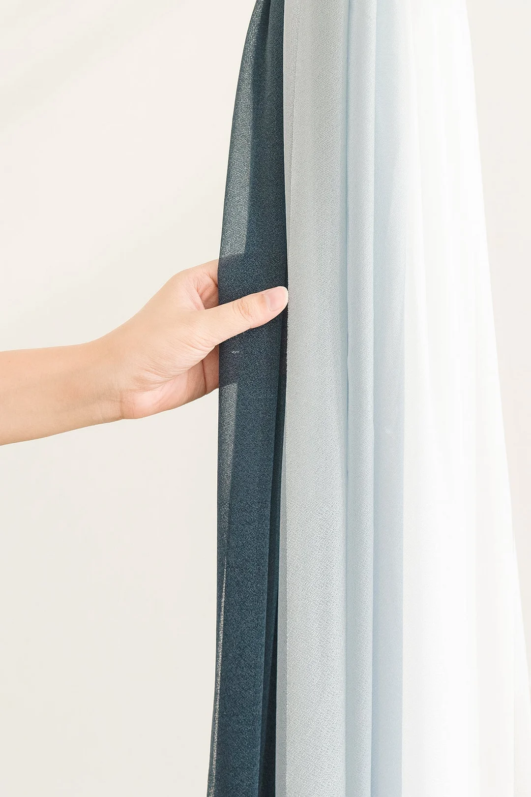 Flower Arch Decor with Drapes in Dusty Blue & Navy