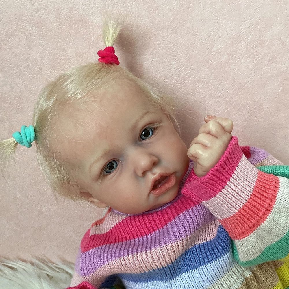 12'' Silicone Reborn Baby Dolls Girl Blonde Hair Named Evangeline