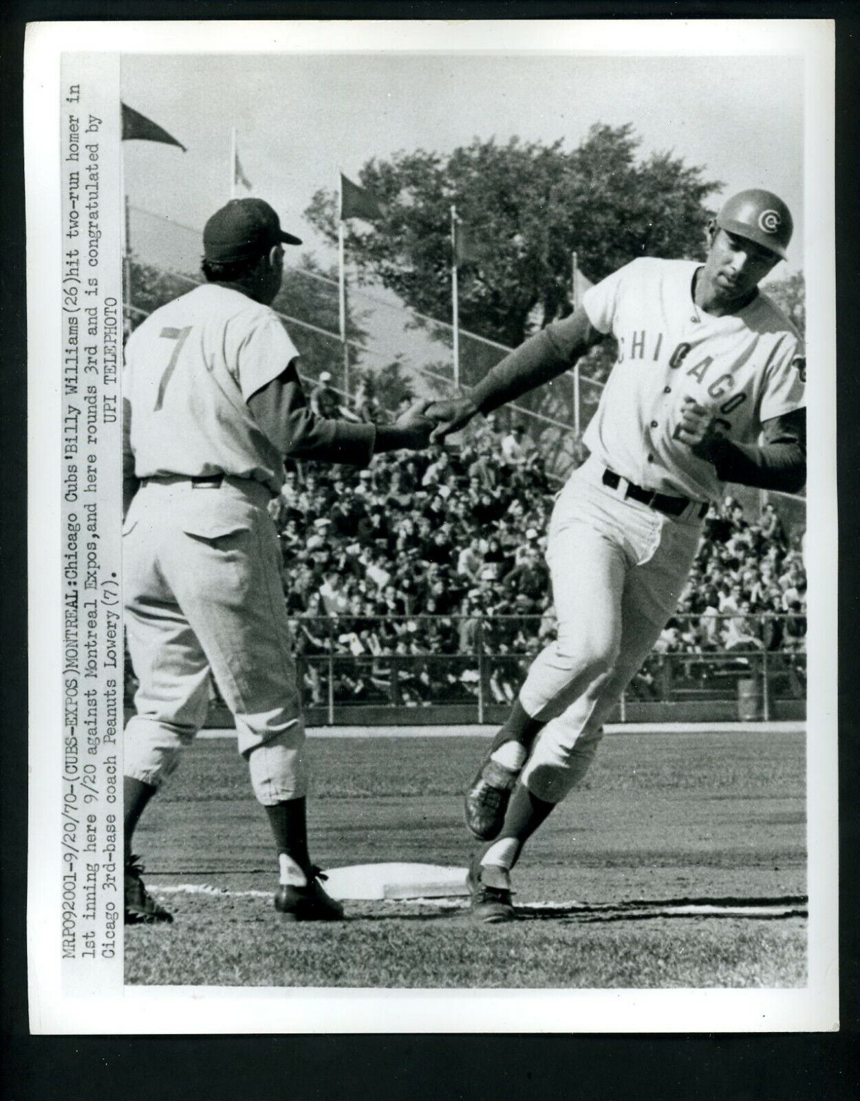 Billy Williams HOME RUN at Jarry Park 1970 Press Photo Poster painting Chicago Cubs Lowery