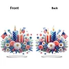 (US Only)Acrylic 2D Flat Print DIY Independence Day Flower Candle Diamond Painting Kit